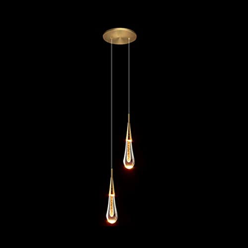 Suspension en cristal led 3 lumières et plafonnier globe doré