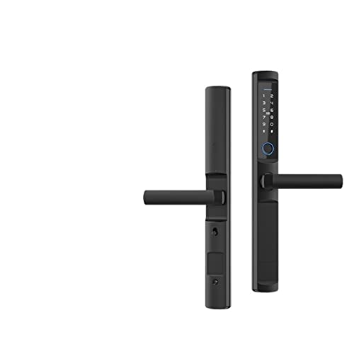 Serrure de porte intelligente WiFi noire 4585 biométrique pour porte coulissante
