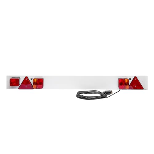 WilTec Rampe d’éclairage pour Remorque 7 Broches – Largeur 137 cm & Câble de 6 m – avec Feux arrière Feu stop, Clignotants, etc. – Plaque de...