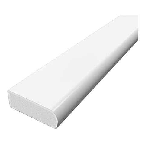 Cloaking Fillet Architrave Trim - 20mm White Plastic Finishing Trim for Windows and Doors - 95cm Length - 5 Pack Cover