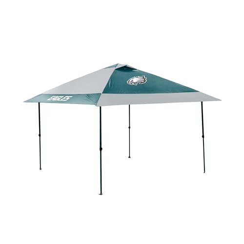 Logo Brands NFL Philadelphia Eagles 12x12 Solo Up Canopy – 144 Square Feet of Shade – One-Person Easy Setup, UV-50 Protection, Rolling Storage Bag – Perfect Tent for Tailgates and Outdoor Events