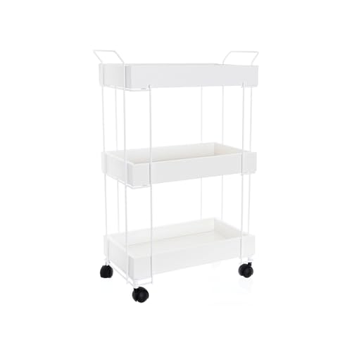Carrinho Organizador Branco Multiuso Cozinha Bar Café Banheiro Salão cabeleireiro