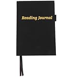 EXCEART 読書記録ノート 読書ノート ジャーナルブック ブックトラッカージャーナル 本の日記の読書記録 読書日記 本の付属品 本好きのための読書アクセサリー 読書記録簿 リネン Black