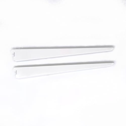 Twin Slot Shelving Brackets White - Heavy Duty Steel Bracket | Pack of 2-370mm / 37cm