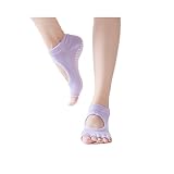 SPENCIAL'S Women's Toeless Yoga Socks, Backless Bellarina Socks with Non Slip Grips for Pilates,Ball