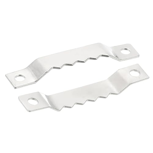 Image of DTGN 42mm x 7mm Metal Saw Tooth Photo Frame Hanger Clips - 20 Pack - Good for Hanging, Artwork, Clocks - Photo Frames - Silver Tone