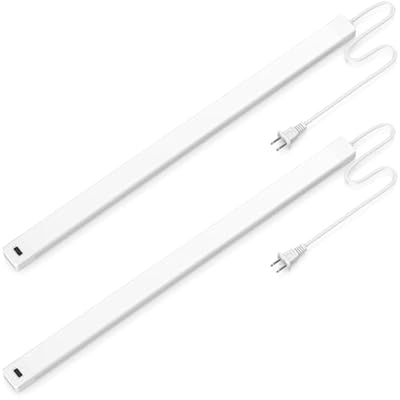 2pcs Hand Wave Under Cabinet Lights, 16" Under Counter Lighting with Dimmable and 4000K Natural White,Plug and Play,LED Lights for Kitchen Cabinet, Cupboard, Closet, Desk
