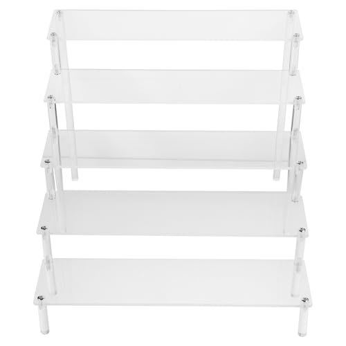 ledmomo 透明アクリル展示架 段式ディスプレイラック 手工芸品 模型収納用 安定構造で落下防止 家用デリケート飾り棚