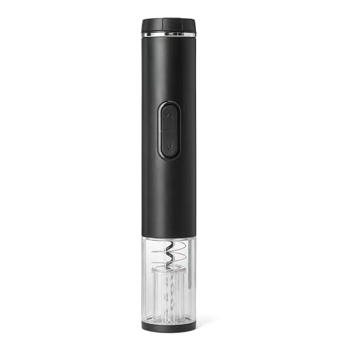 Amazon Basics - Abridor de vino eléctrico inalámbrico con cortador de aluminio, funciona con pilas, negro, 54 x 48 x 270 mm (L x An x Al)