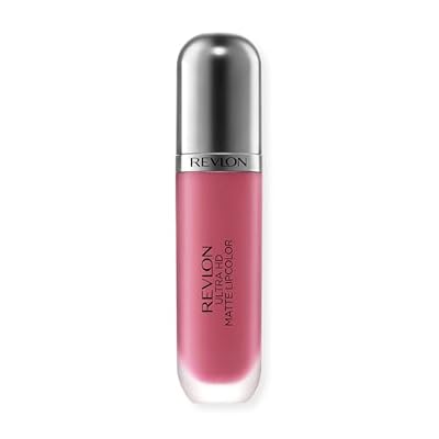 Revlon Ultra HD Matte Lipcolor, Velvety Lightweight Matte Liquid Lipstick in Pink, Devotion (600), 0.2 oz