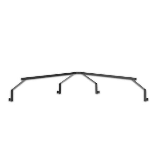 cozze® Eck-LED-Regal Aufsatz für Gitter-Rückwand – Halterung für Lichtleisten in der Außenküche – Wetterfestes Aluminium in Schwarz – Zubehör für individuelle Beleuchtung (Ohne LED-Band)
