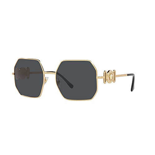 Versace Woman Sunglasses Gold Frame, Dark Grey Lenses, 58MM