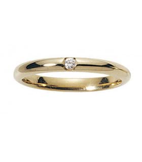 Alliance Or Jaune 18 carats Diamant FERIEL 2,50 mm pour bague de mariage et fiançailles