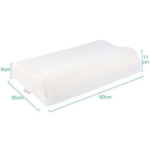 Fityou Memory Foam Pillow,Ergonomic Neck Support Pillow,Orthopaedic Cervical Pillow,Sleeping Pillow with Zip for Side Sleepers,Back Sleepers,Washable Pillow Case,60 x 35 cm