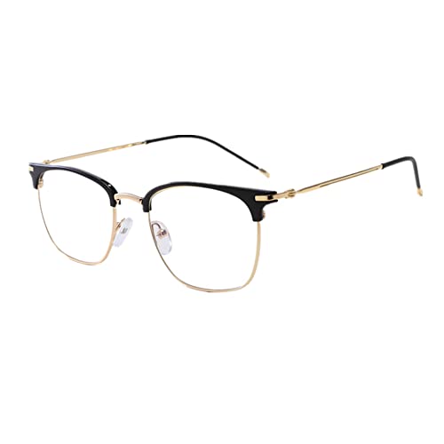 Shiratori Vintage Half Frame Horn Rimmed Gold Glasses