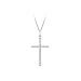 Produktbild Carissima Gold 9ct White Gold Diamond Cut Slim Cross Pendant on Curb Chain of 46cm/18"