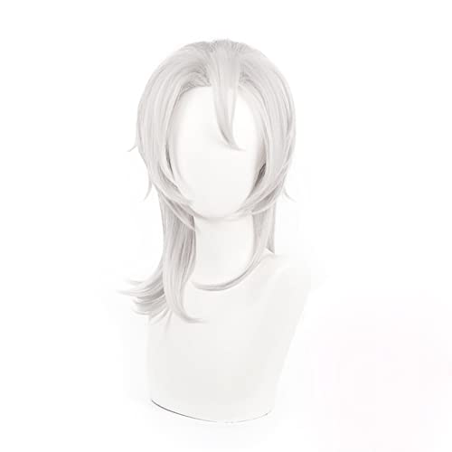 Perruque cosplay maysuwell grise à cheveux courts avec bonnet inclus pour homme et femme