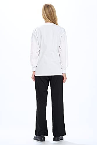 Natural Uniforms Warm Up Scrub Jacket-White-3X-Large