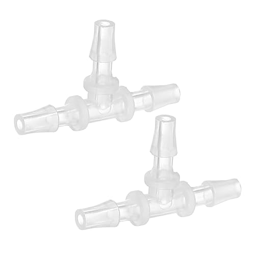 PATIKIL 2pcs T Conectores de Bomba de Aire para Acuario, Conector de Tubo Plástico de 3 Vías Unión Transparente Conexión de Manguera Empalmador Adaptador para Aire Agua Tuberías, 5/32