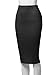 SSOULM Women's Work Office Stretchy Fitted Midi Pencil Skirt with Black Slit and Plus SizeBLACK 2X