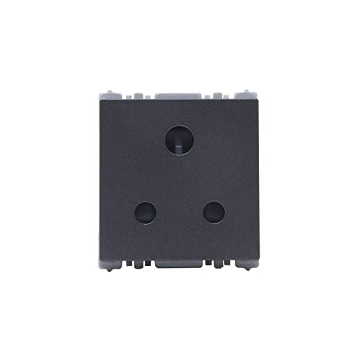 Image of Wipro Northwest Nowa 6A 3 - Pin Socket With Euro Pin, Silver Grey (pack of 1)