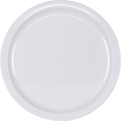 Carlisle FoodService Products Kingline Reusable Plastic Plate Dinner Plate for Home and Restaurant, Melamine, 10 Inches, White Carlisle FoodService Products Kingline Reusable Plastic Plate Dinner Plate for Home and Restaurant, Melamine, 10 Inches, White