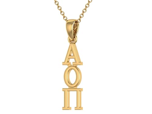 Alpha Omicron Pi Vertical YP Sterling Silver with 18