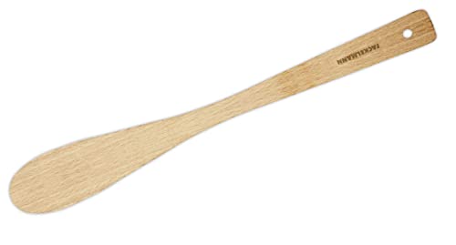 Fackelmann Espátula Mango Plano, espatula madera cocina para repostería. Extender Cobertura Tarta, Utensilios cocina madera. Madera de Haya, Color Natural, 30x4cm, 1 ud