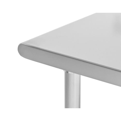 Image of Kratos Stainless Steel Kitchen Prep Table 72 inchx24 inch with Backsplash and Undershelf, NSF Worktable for Restaurants - 16ga /304SS