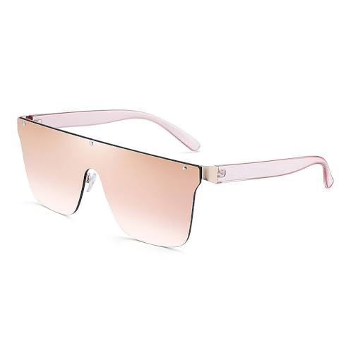 Lunettes de soleil carrées verres plats surdimensionnés UV400