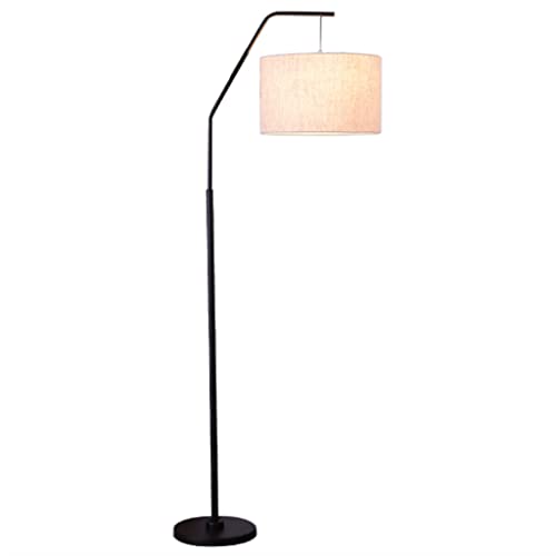 Lámpara de pie alta con luz suave de lino y soporte de metal resistente