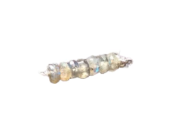 Bracelet labradorite 4.5mm en perles rondelles facettées et fermoir argenté LCBR-3850