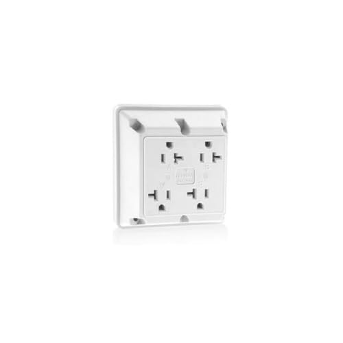 Leviton 20 Amp 125 Volt Industrial Series Extra Heavy Duty Grade 4-In-1 Receptacle Straight Blade Grounding 21254-W White