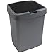 Sunware Delta Poubelle avec Couvercle à charnière 10 l 25 x 22 x 32,5 cm Métallique/Noir