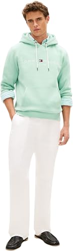 Tommy Hilfiger Herren Tommy Logo Hoody Mw0mw11599 Kapuzenpullover, Green (Crushed Mint), M