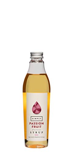 Simply Passion Fruit Syrup, Vegan & Nut Free Flavoured Syrup for Coffee, Cocktails & Baking, 250ml, (Packing May Vary)