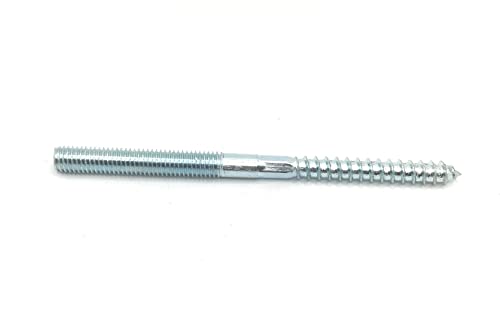 Image of Hanger Bolt M8x120 Silvery Double Headed Bolt Self-Tapping Screw with Hexagon for Furniture 12Pcs