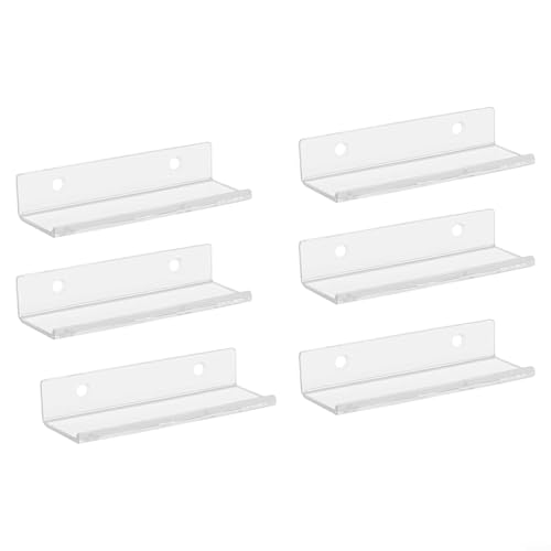 Mejora la decoración de tu hogar con un juego de 6 estantes flotantes transparentes para discos de vinilo
