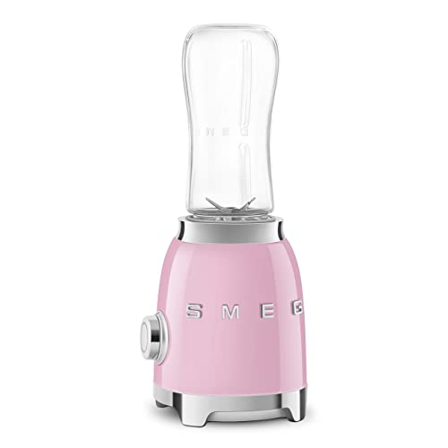 SMEG Liquidificador pessoal retrô com 2 frascos PBF01PKUS, rosa