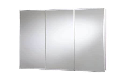 Croydex Burwell Tri-View, Surface Mount Hang 'N' Lock Easy Installation Medicine Cabinet, 48In (W) X 30In (H), White Steel #TOP3