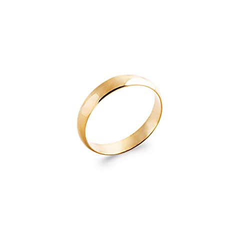 Tata Gisèle Bague Alliance Mixte en Plaqué Or 18 Carats - Largeur 4 mm - Gravure Incluse - Ecrin Offert (48) Cover
