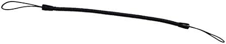 Kang Yuan Black Elastic Tether Lanyards Stylus Pens Coil Strap Tablet/Touchscreen Tether with Top Port, Retractable Coiled Spring (8 pcs)