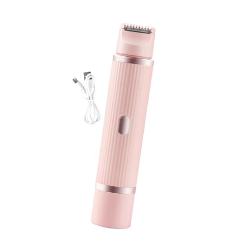 Recortadora facial para mujer y zona bikini con cabezales dobles en rosa suave