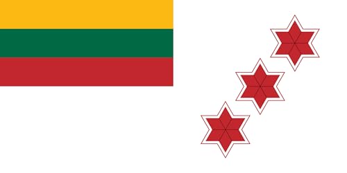 Drapeau Lituanie naval commander 3 stars grand format résistant