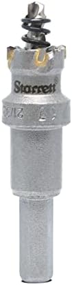 Starrett Tungsten Carbide Tipped Hole Saw - SM17 Sheet Metal Cutter With Arbor & Pilot Drill Bit - For Drilling Stainless Steel Aluminum Alloy - 17MM