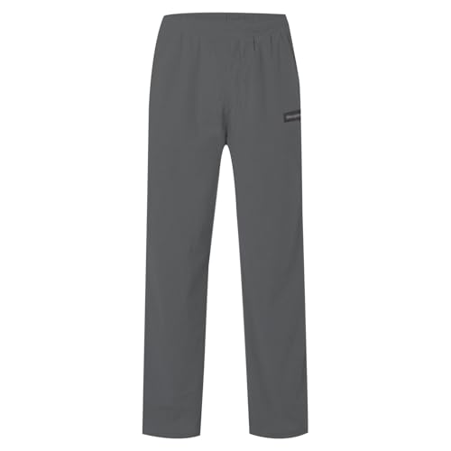 Drynmoc Mens Corduroy Pants Baggy Casual Fashion Loose Fit Pant Wide Leg Straight Sweatpants Elastic Waist Drawstring Trouser Grey - image 3