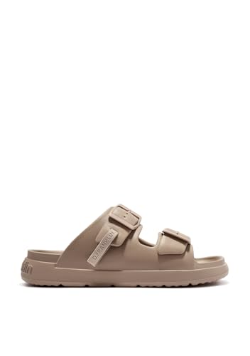 D.Franklin Sandalias Abiertas Unisex Hebilla Ajustable Vibe Taupe   Sandalias deportivas planas cómodas para verano   Talla (39)   Modelo Buckle