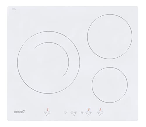 Cata Placa de Inducción IB 6203 WH con 3 Zonas de Cocción. 9 Niveles de Potencia...