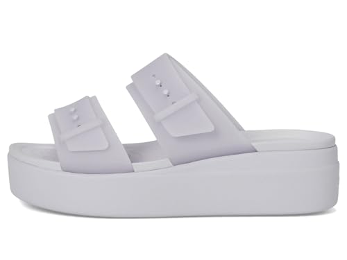 Crocs Women's Brooklyn Buckle Low Wedge Purple Moon 10 Medium4