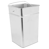 SMASOLO Cubo De Basura Metálico Para Exteriores Rectangular 31x20x20 Cm Acero Inoxidable Resistente Asa Uso Jardín y Patio